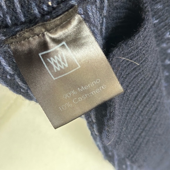 🍦SUNDAE SPRING SALE🍦SNOWFLAKE SWEATER Luxe Navy Wool Metallic We Norwegians XS - Picture 13 of 15